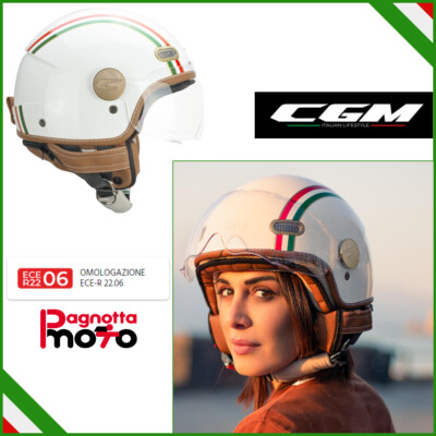 Casco Open Face CGM 191I PIX IT - Verde Bianco Rosso, Taglia S - Foto 5