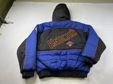 Vintage Pro Player Knicks Puffer Jacket Zip Hooded NBA Size Boys Youth XL