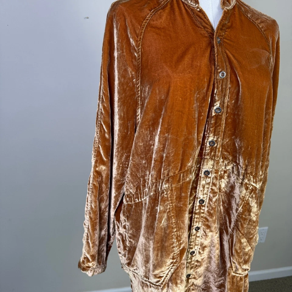 Camisa We The Free Summer Daydream Terciopelo Abotonada US Para Mujer XS Foto 4 de 4