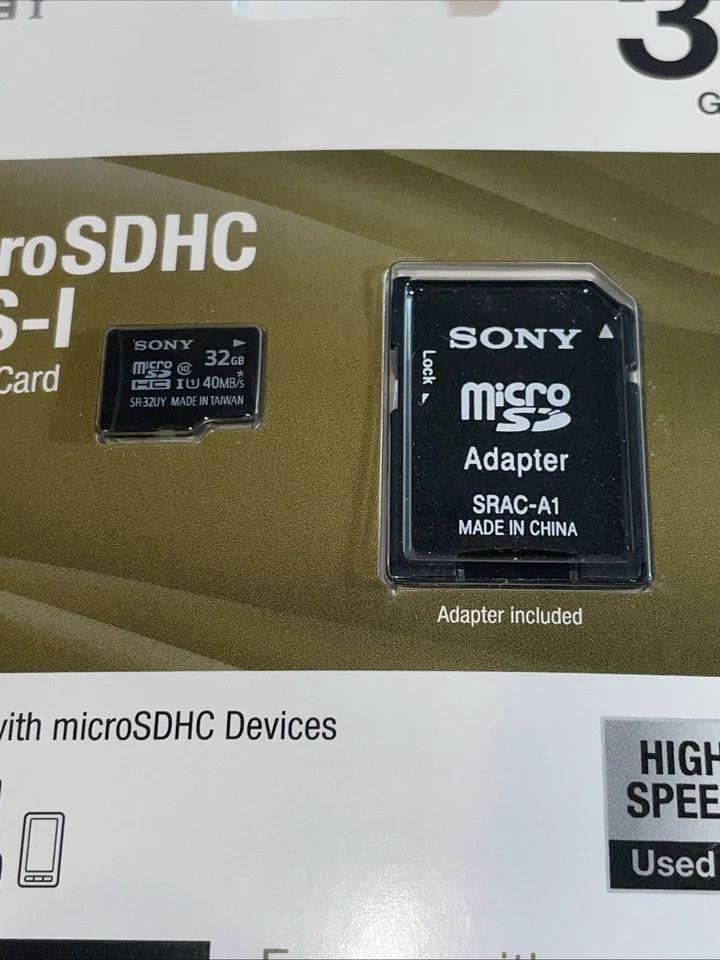 Sony 32GB, High Speed 40MB/s - microSDHC UHS-I DSLR Memory Card New In Package - Image 4 of 4