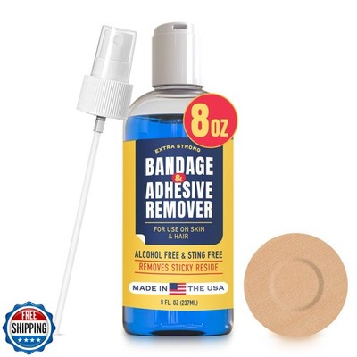 Sting-Free Adhesive Remover - 8oz Gentle and Pain-Free Bandage and Strong Adh