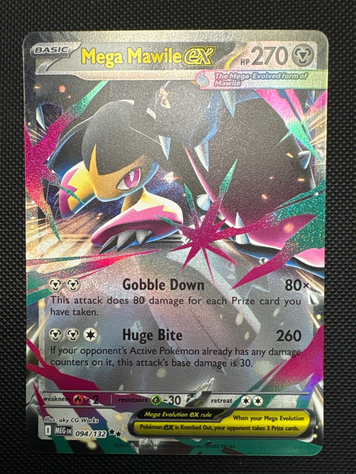 MEGA MAWILE EX 094/132 MEGA EVOLUTIONS POKEMON (DOUBLE RARE, NM)