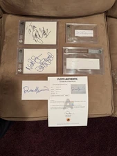 Fantastic Pink Floyd Signed Set x 5 David Roger Nick Richard Syd Beckett Slabbed