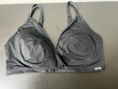 Kindly Yours XXL Bra Black Cross Front Lightly Padded Wireless Plus Size 2XL