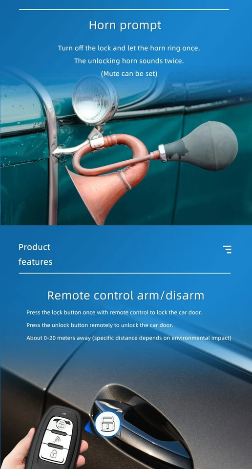 One-button start remote control car one-way anti-theft device for automobiles - Image 4 of 4