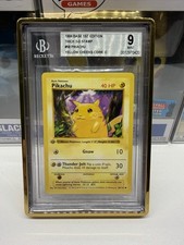 Pikachu 1st Edition Yellow Cheeks Shadowless BGS 9 #58 Thick 3D Stamp CORR C