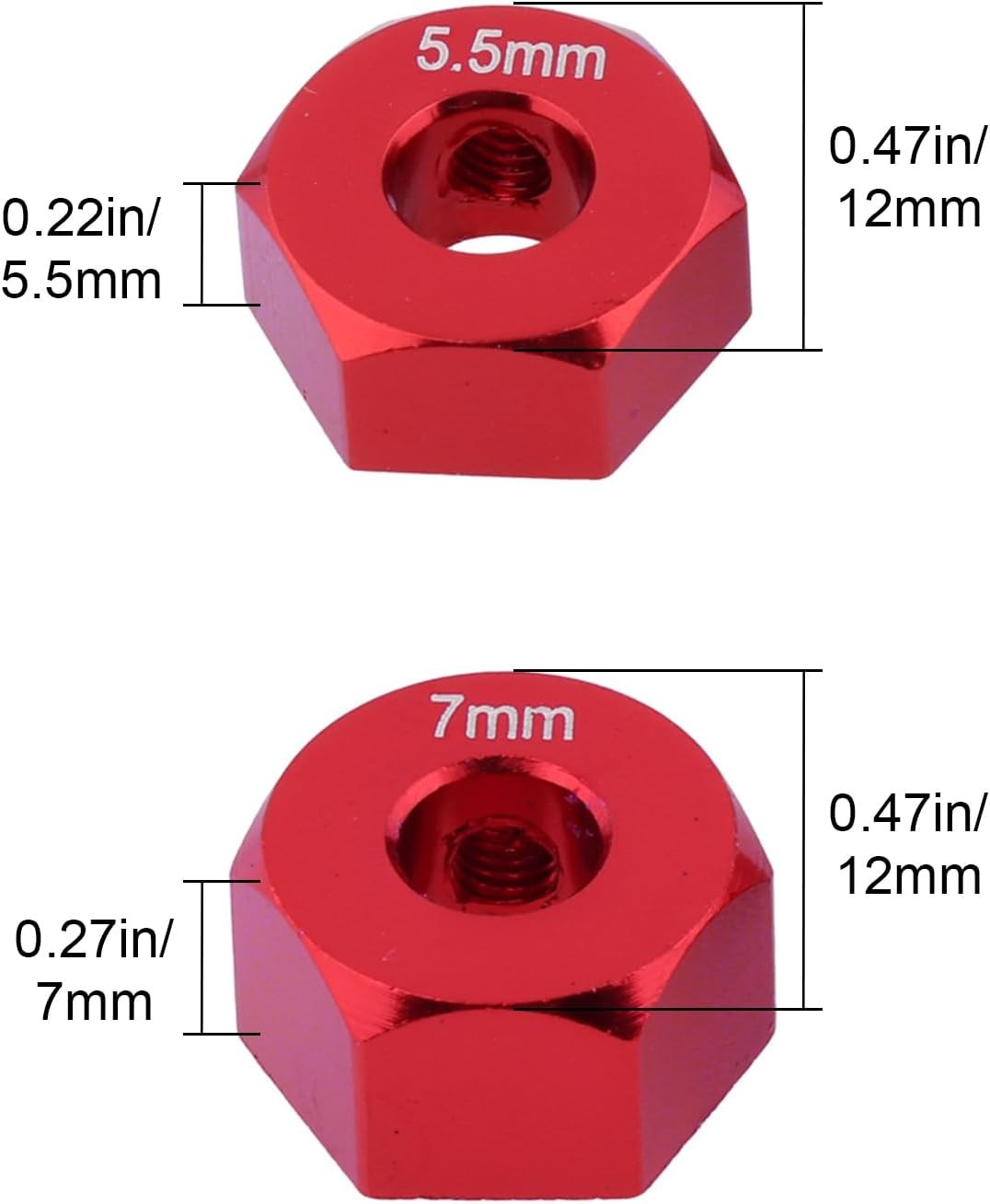 Hobbypark Aluminum 12mm Hex Wheel Hubs for Traxxas 1/10 2WD Slash   4pcs
