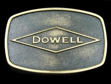 SJ07171 *NOS* VINTAGE 1978 ***DOWELL*** CHEMICALS SOLID BRASS OILFIELD BUCKLE