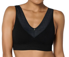 Breezies Comfort Breeze Wirefree Contour Bra X-Large Black A679222 Foam Cup