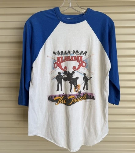 Vintage 1986 Alabama The Touch Concert 3/4 Sleeves Jersey T- 1980s vintage concert t-shirt, vintage, size L, single stitch, B+ condition