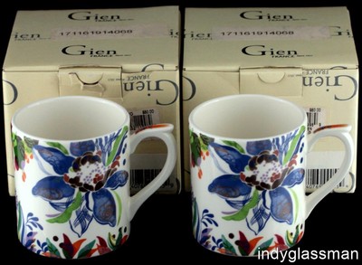 Set of 2 - Faiencerie De Gien (France) EDEN Mugs UNUSED NOS MIB