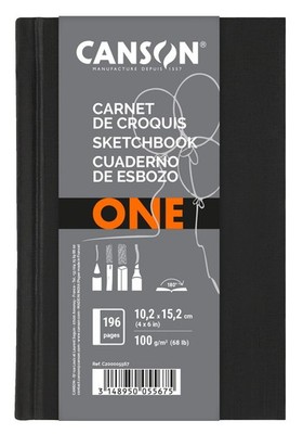 Canson ONE Art Sketch Book, 4'' x 6'', Hardbound, 100 Sheets 4''X6'', 0
