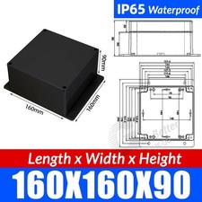 Waterproof Black Plastic Project Enclosure DIY Electrical Junction Box Dustproof