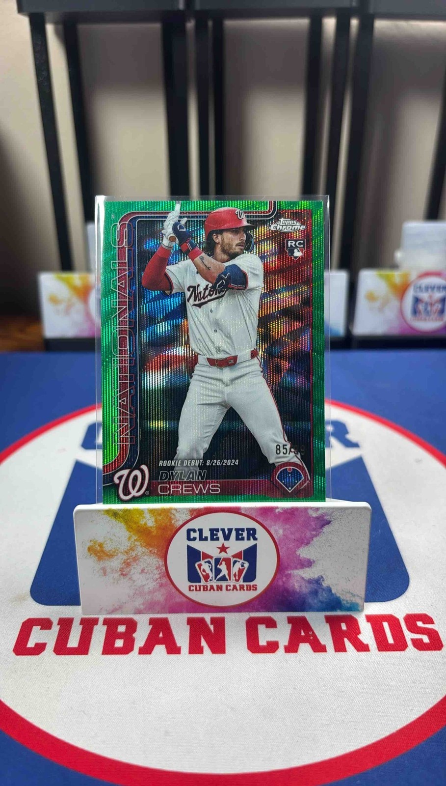 138.) 2025 Topps Chrome Update Dylan Crews #USC190 Green Wave /99 RC Nationals