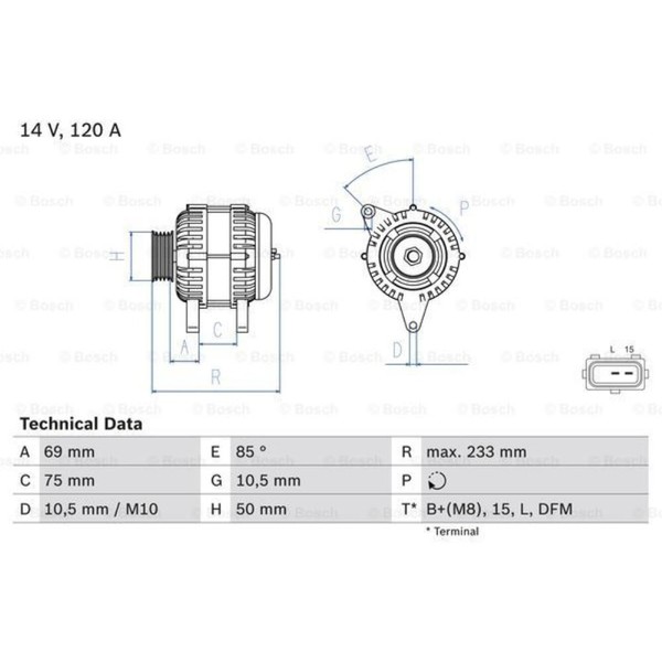 Bosch Generator Lichtmaschine 120A 14V FüR BMW 5Er E39 Z3 Coupe E36-image