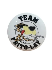 Team Frito Lay Pin Button Pinback Chester Cheetah Vintage Collectible 2.75" 