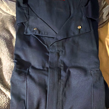 Unisex Blue Work Coveralls Jumpsuit One-Piece Chest Pockets Cotton Twill