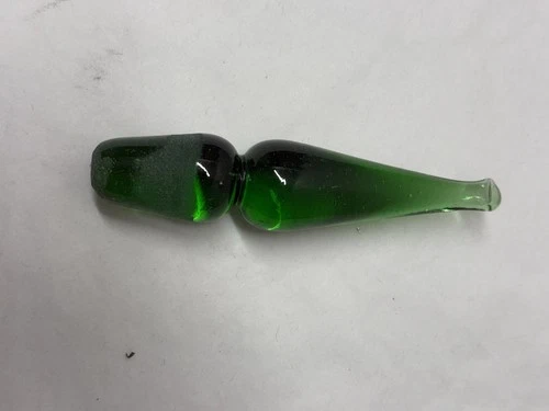 Mid Century Modern Green Solid Glass Stopper for Decanter, Blenko or Empoli 🐝