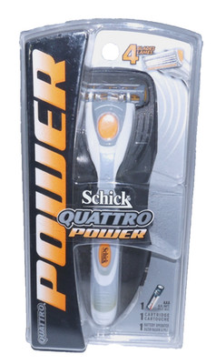 Vintage SCHICK Quattro Power battery operated electric shaver razor NEW 2005