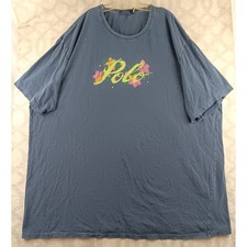 Polo Ralph Lauren Mens Blue Floral Logo T Shirt 4XLT