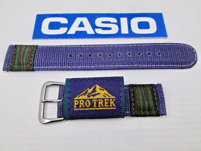 Genuine Casio Pro Trek APX-100 weaved nylon purple & multi color watch band NOS