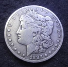 1882-CC Morgan Silver Dollar - Choice Fine F+ details from the Carson City Mint