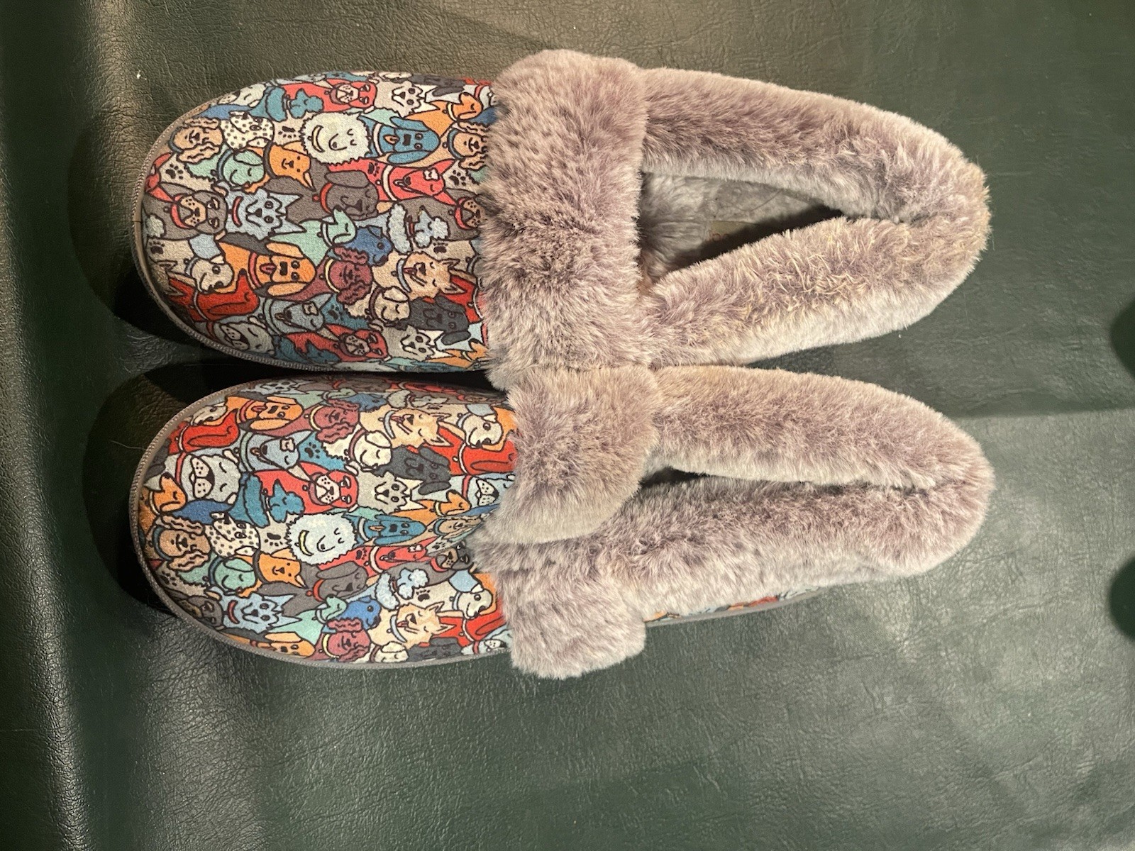 Bobs Skechers Women's Fur Lined Dog Print Slippers Too Cozy - Main Image