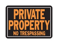 Hy-Ko Aluminum Signs, 14  x 9.5  , 9.25" x 14", Private Property No Trespass