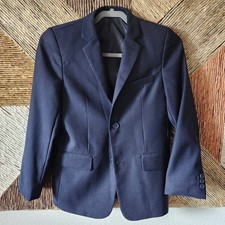 Boys' Size 14 / Formal Party Suit Jacket Blazer / Solid Navy Blue / Two Button