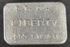 5 OZ SILVER SCARCE LIBERTY MINT VINTAGE POURED BAR