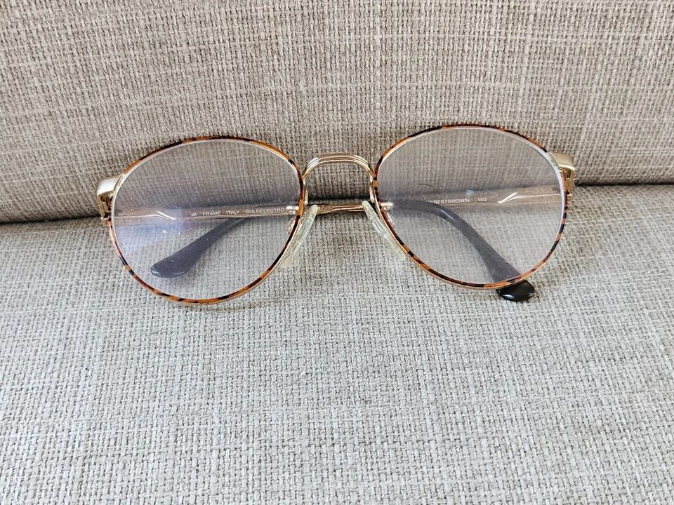 Marco de gafas Luxottica para damas GOLDELETROPLATED DESERT BROWN Gafas Italia Foto 3 de 4