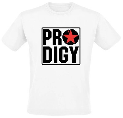 The Prodigy T-Shirt Herren Red Star weiß Band-Merch, Bands 100% Baumwolle S