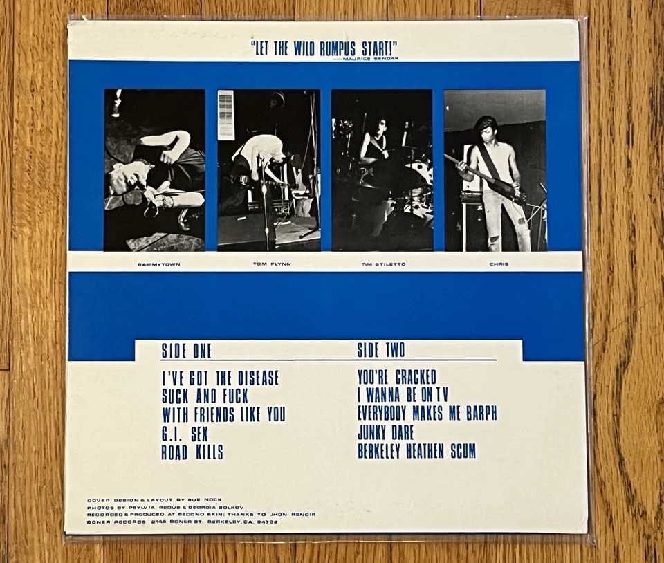 Fang Where The Wild Things Are LP Boner Records 1984 Flipper Dead Kennedys Fear - Image 2 of 4