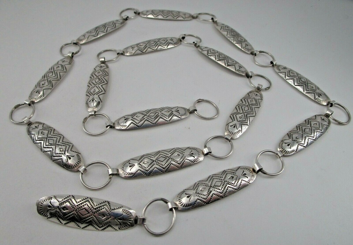 Sterling Silver Oval Concho Belt Native American Style 38  display picture 1