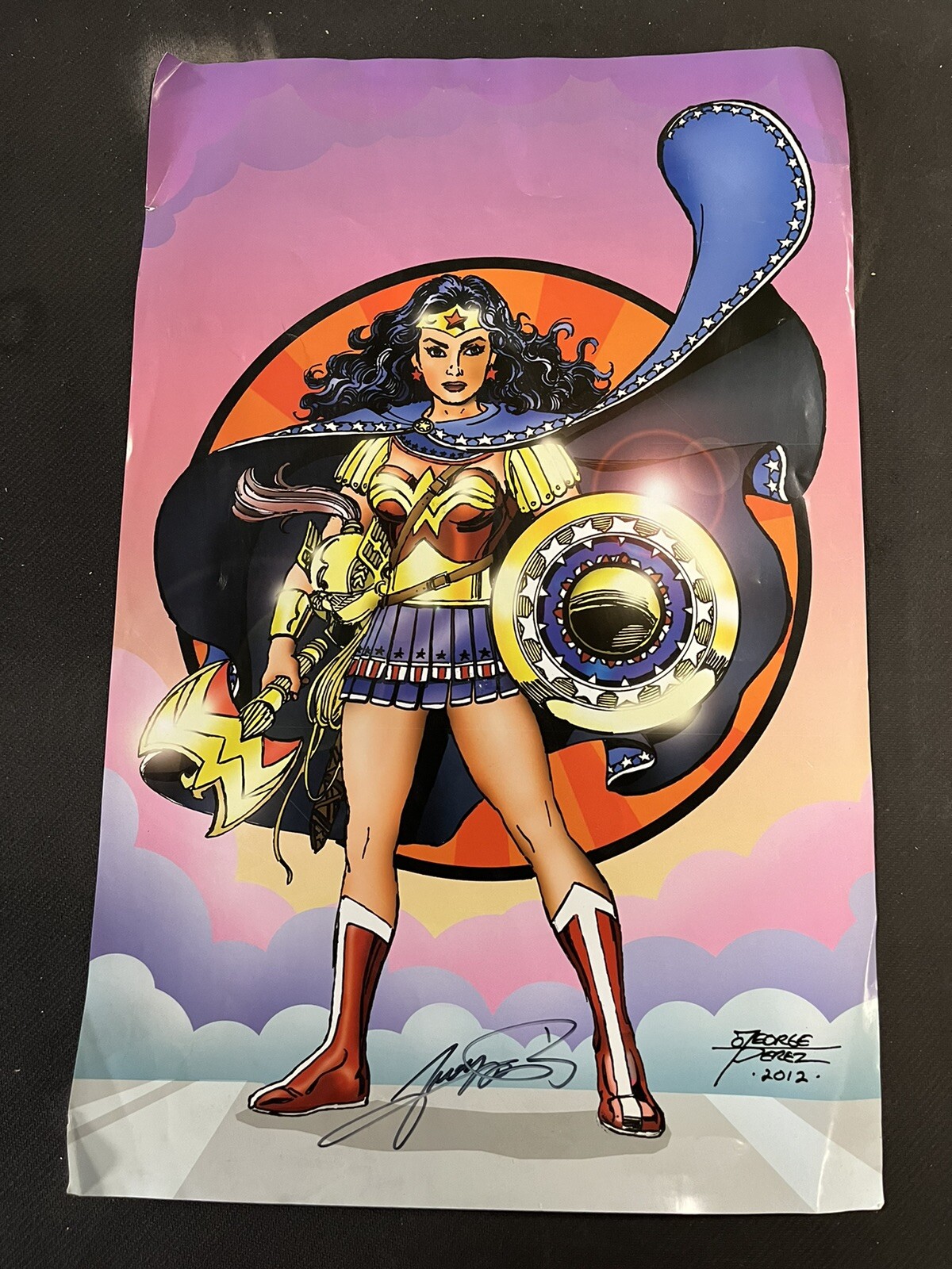 DC UNIVERSE WONDER WOMAN PROMOTIONAL PRINT GEORGE PEREZ SIGNED RARE | eBay