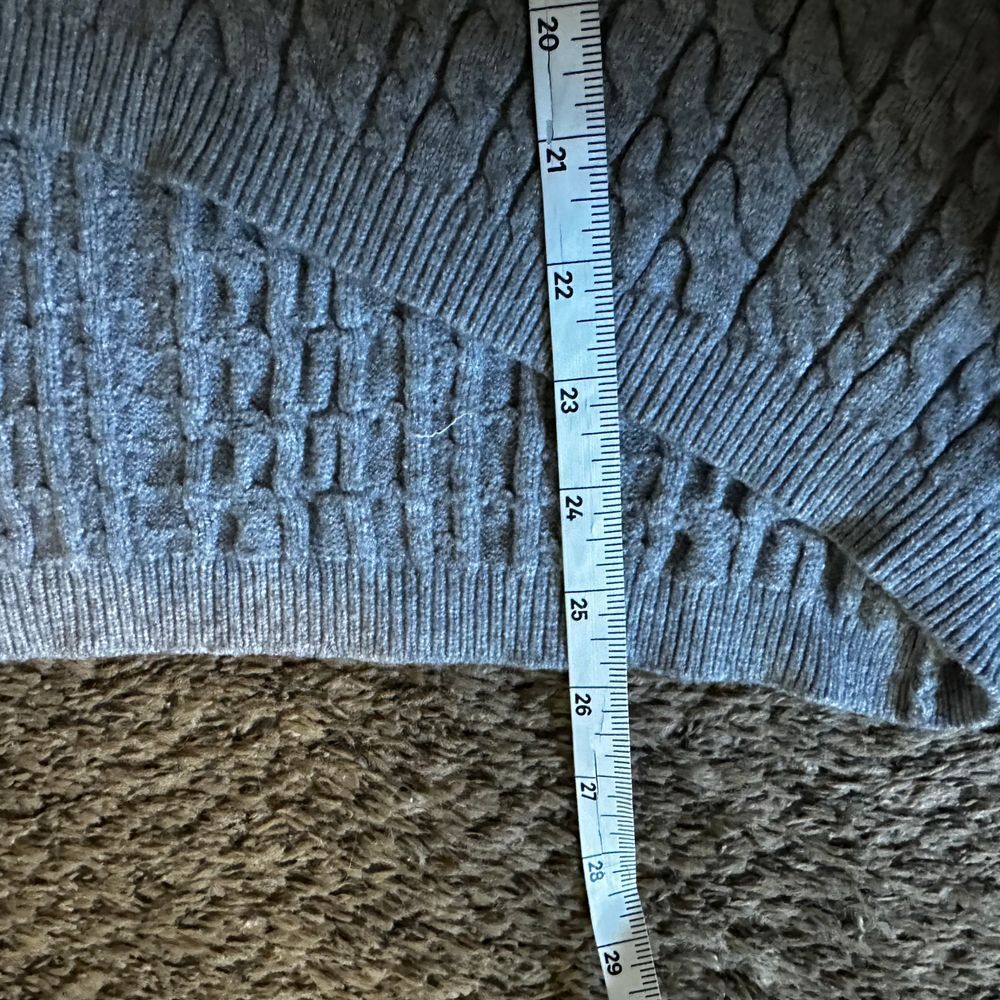 Evolution Gray Cable Knit Asymmetrical Sweater Mo… - image 7