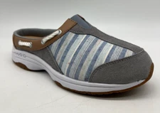 Easy Spirit Travel Knot Light Blue Striped Mules Slip On Shoes Size 6.5 M
