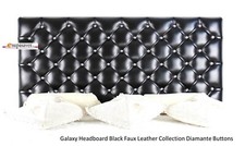 Galaxy Bed Headboard Premium Faux Leather All Sizes & Colours Diamante Buttons