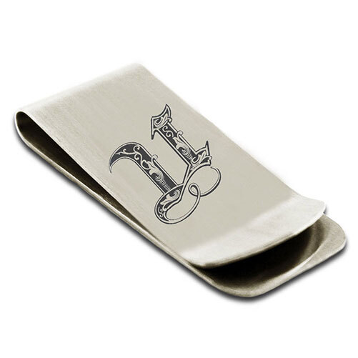 Stainless Steel Royal Initial U Money Clip for Men-image
