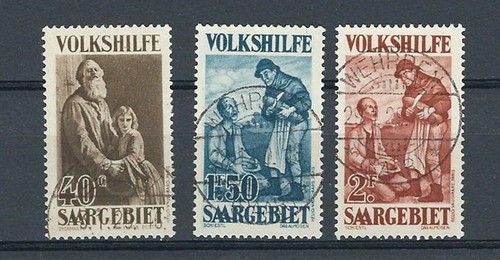 SAAR (GERMANY) 1928 CHARITY 40C. + 1.5F + 2F PLEASE USED