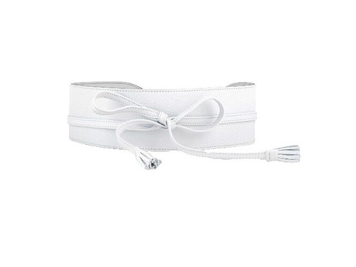 ALAIA Vienne white leather laser cut cinched corset wide belt 65cm ALAIA Vienne white leather laser cut cinched corset wide  main image 4