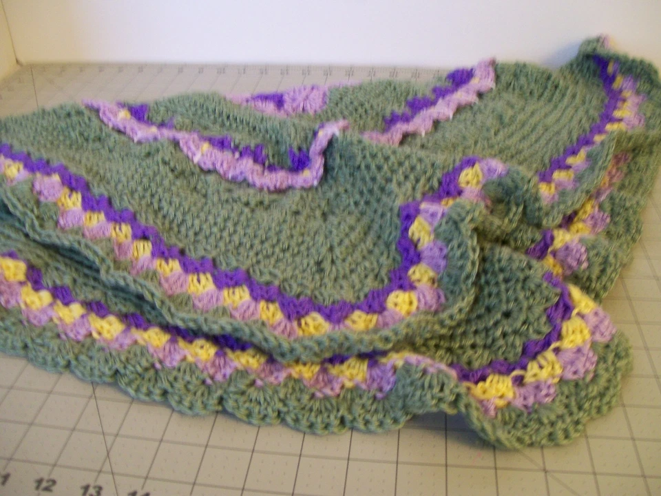 Manta de bebé bebé bebé recepción cuna moisés manta nueva hecha a mano ganchillo Foto 4 de 4