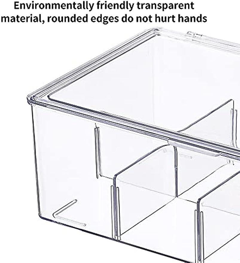 2 Pack Tea Bag Organizer,Tea Storage Bin Box for Kitchen Pantry