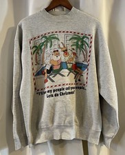 VINTAGE FRUIT OF LOOM CHRISTMAS USA MADE LET S DO CHRISTMAS SWEATSHIRT MENS XL