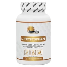 L-Tryptophan 500mg Vege Caps – Sleep, Mood & Serotonin Support – Sowelo