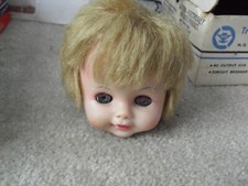Vintage 1970s Vinyl AE 1504 14 Marked Girl Doll Head 3 1/2" Tall