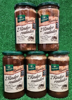 (28,25 /kg) 5x EWU 2 Rinderrouladen tafelfertig handgewickelt gefüllt 700g Glas