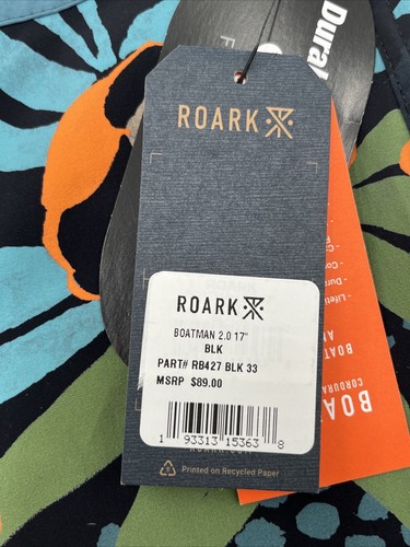 $89 Roark Men’s Boatman 2.0 Boardshorts 17" Shorts- Black Multi- Size: 33W-NEW - Picture 7 of 7