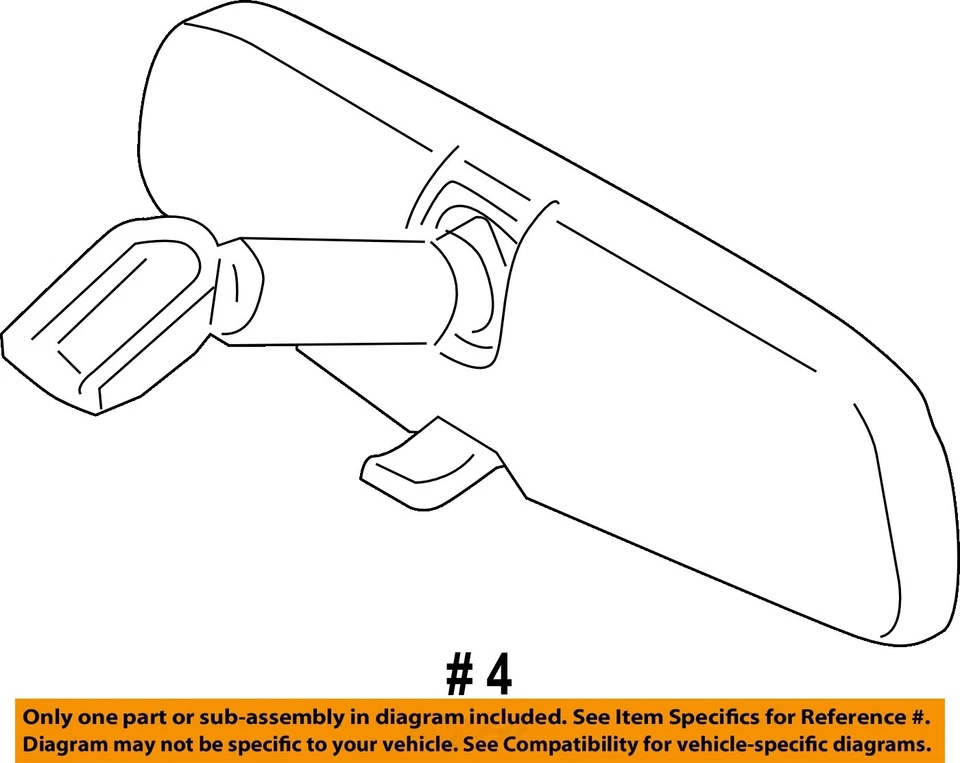 Used Front Center Interior Rear View Mirror fits: 2012 Toyota Tundra automatic d - Image 4 of 4