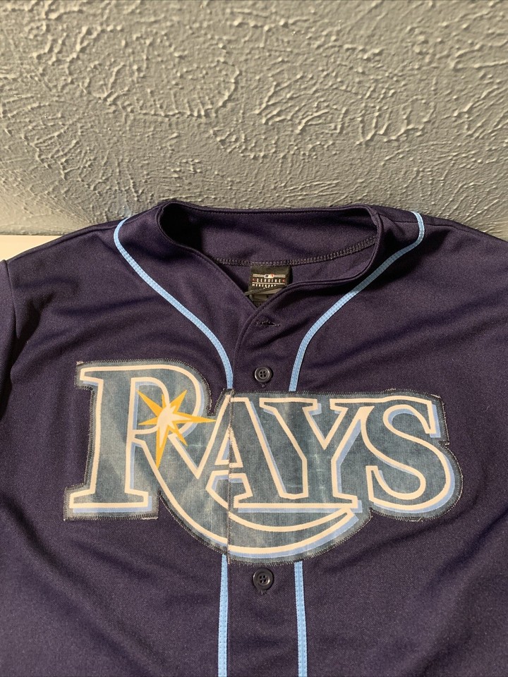 Majestic Men Sz M Short Sleeve Tampa Bay Rays Baseball Jersey eBay